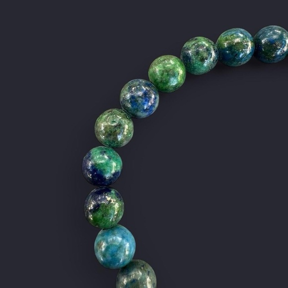 Azurite Adjustable Gemstone Bead Bracelet 6mm - Picture 5 of 5